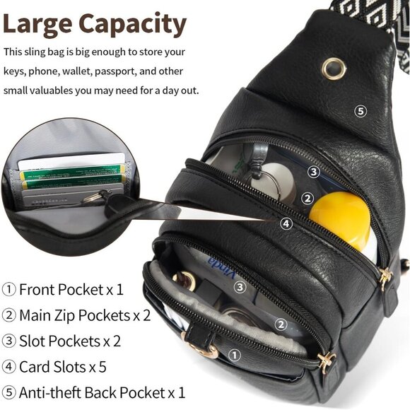 OSOCE Small Sling Bag Lightweight Crossbody Fanny Pack for Women Travel & Hiking - Picture 3 of 7